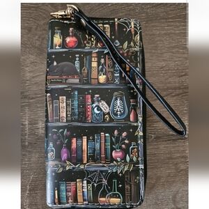 Spooky Apothecary Bookcase Wristlet Wallet